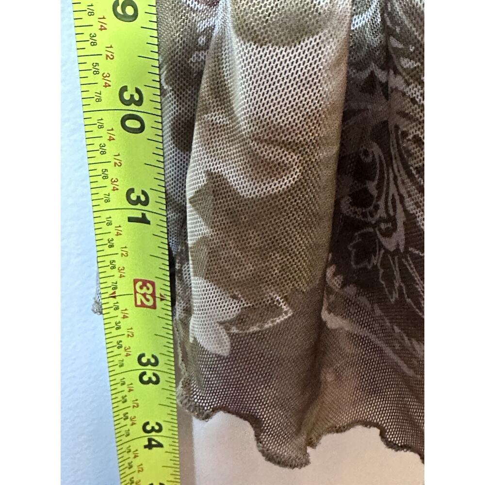 Y2K Brown Paisley Satin Slip Dress Womens Small Cowl Neck Strappy Fairy Grunge - Picture 7 of 11